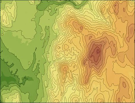 Topographic World Map With Contour Lines And Color Coded Elevations Haritalar