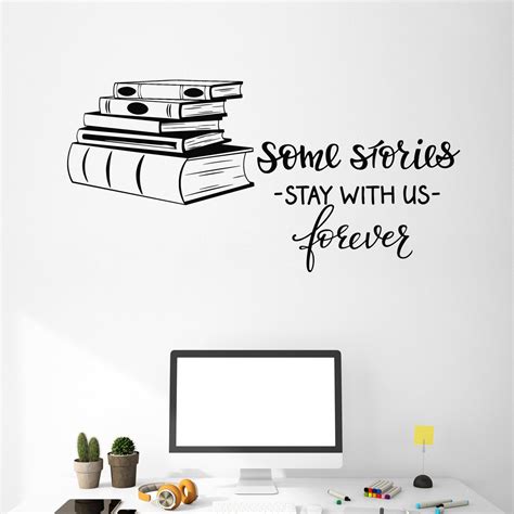 Vinyl Wall Decal Books Shop Quote Library Reading Room Decor Art Stick