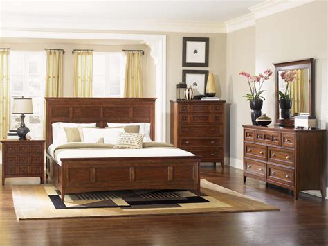 Magnussen Furniture Harrison 4 Piece Panel Bedroom Set In Cherry
