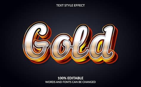 Premium Vector Editable Text Effect Gold Text Style