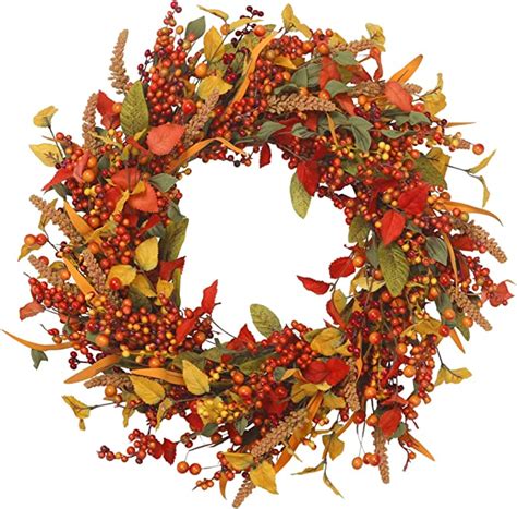 Vgia 22 Inch Artificial Fall Wreath Door Wreath Autumn