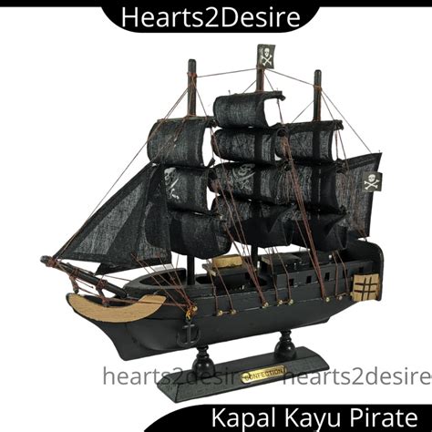 Kapal Laut Kayu Pirates Wooden Ship Kapal Hiasan Cenderahati Hiasan