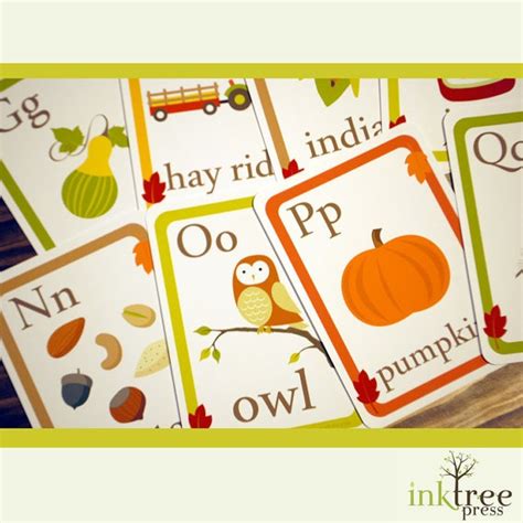 Autumn Alphabet Wall Cards 5x7 Limited Edition By Inktreepress 2500