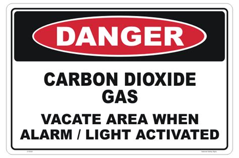 Carbon Dioxide Gas Sign Danger Carbon Dioxide Sign Australian