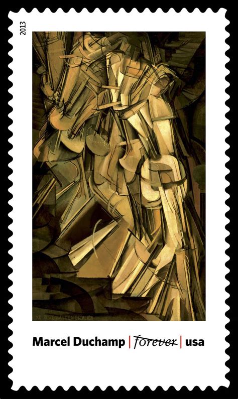 Nude Descending A Staircase No Marcel Duchamp United States Postage Stamp Modern Art