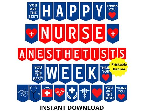 Nurse Anesthetists Week Printable Banner Crna Week Sign Nurse