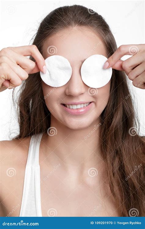 Woman Hold Cotton Pad Stock Photo Image Of Beauty Hygiene