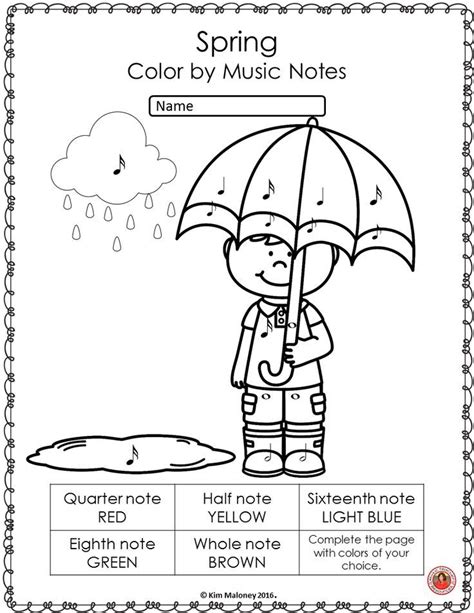 Color and print a musical note picture. Spring Music Coloring Sheets: 26 Color by Music Notes and ...