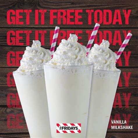 Tgi Fridays Free Milkshake Promotion 20 September 2022