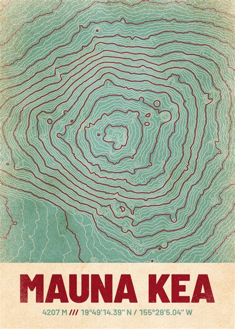 Mauna Kea Topographic Map Poster By Viamapia Displate