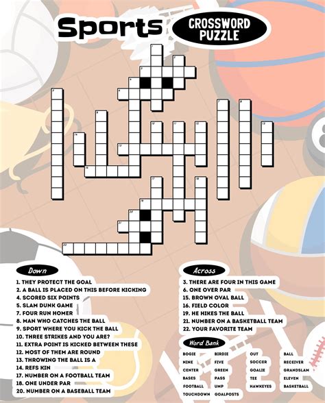 Sport Crossword - 10 Free PDF Printables | Printablee