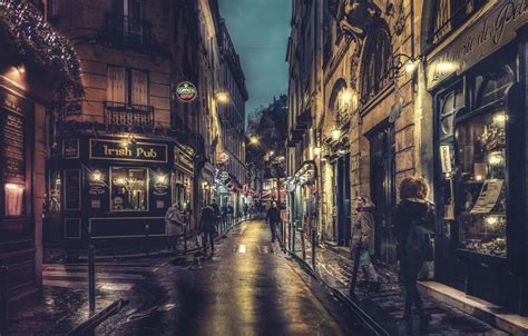 🔥 Download Wallpaper Paris Night France Street People Lamps Cityscape