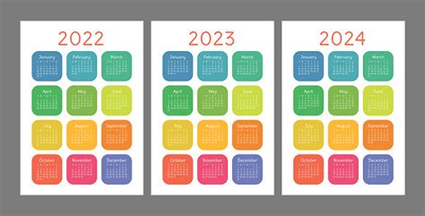Calendario Tascabile 2022 2023 E 2024 Anni Orientamento Verticale Set