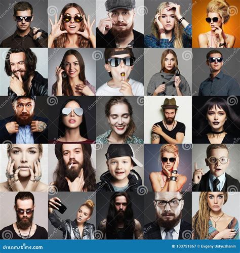Hipster People Fashion Beauty Collage Stock Image Image Of Female