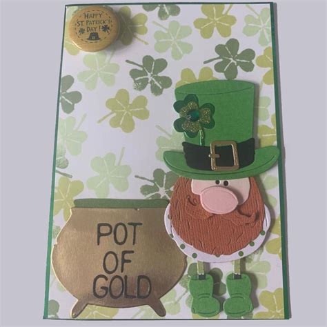 Leprechaun Gnome W Shamrock Cutting Dies St Patricks Day Good Luck