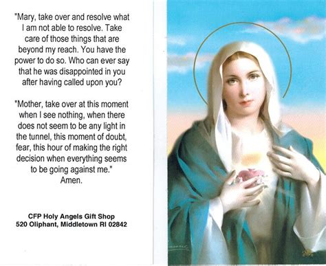 Prayer Of Confidence To Blessed Virgin Mary
