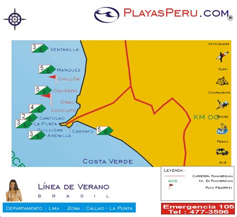 Mapa Playas De Lima Callao La Punta Ventanilla Marquez Oquendo