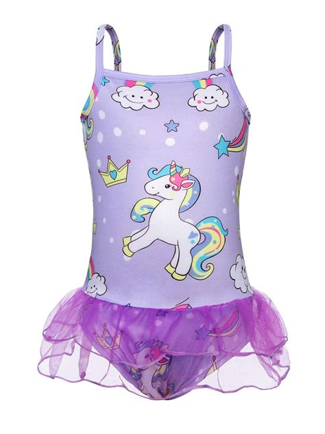 Girls Unicorn Swimming Costume Tutu Swimwear For Young Children All