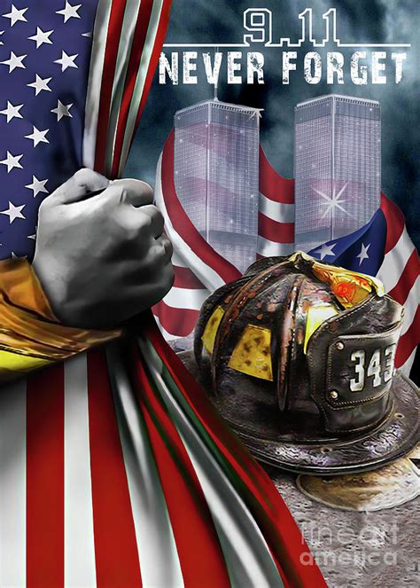 911 Never Forget 343 Firefighters Digital Art By Nhat Pham Tan Fine