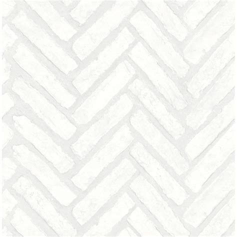 Distinctive Herringbone Brick Wallpaper White Fd40886