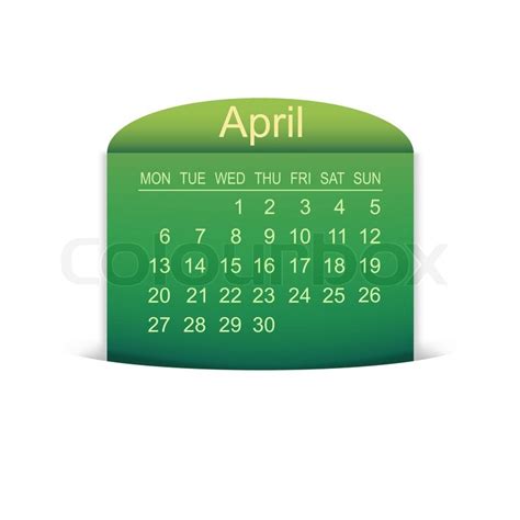 Calendar April 2015 Vector Stock Vector Colourbox