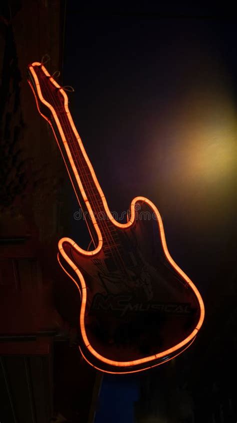 Neon Guitar Sign Stock Image Image Of Retro Neon Guitar 4127675