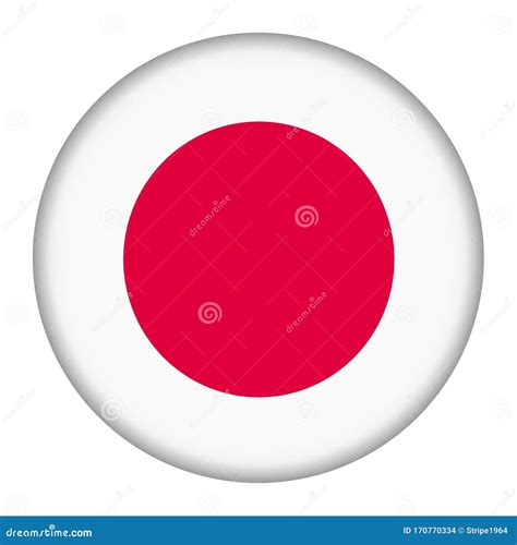 Japan Flag Button Illustration With Clipping Path Stock Illustration