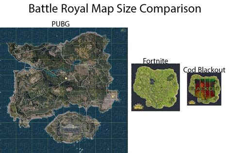 Battle Royal Map Size Comparison Rgaming