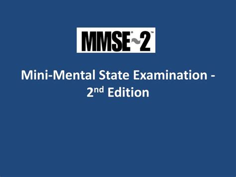 PPT Mini Mental State Examination 2 Nd Edition PowerPoint