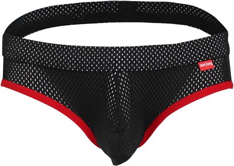 Yizyif Mens Backless Bikini Jockstrap Briefs Underwear Black Medium