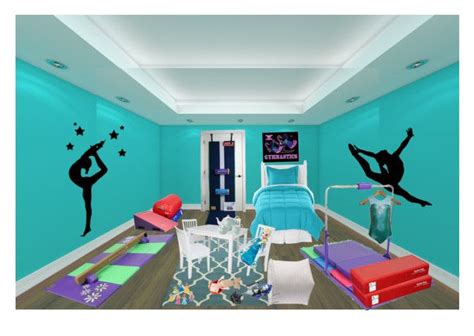 And if labeling isn't quite your thing, color coordinate the toy storage bins to ensure your little ones can find exactly what they're looking for! Audrey's Gymnastics Room by aunaleis on Polyvore featuring ...