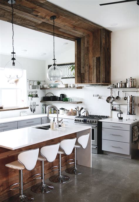 Recent modern design reflects a trend towards midcentury modern furniture, which features bold angles and curves. Modern Farmhouse Kitchen - The Merrythought