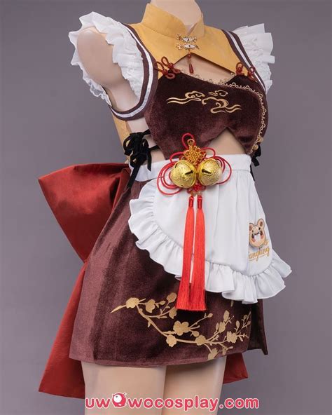 Exclusive Authorization Uwowo Game Genshin Impact Fanart Xiangling Maid Ver Cosplay Costume