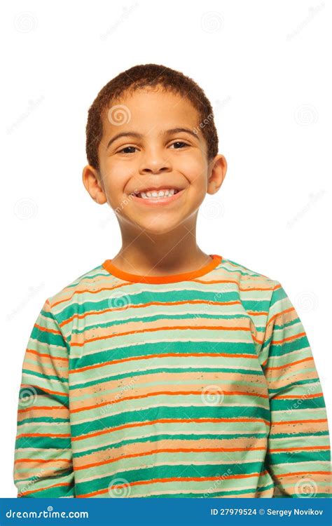 Portrait Of Smiling Black Boy Stock Photo Image Of Expression
