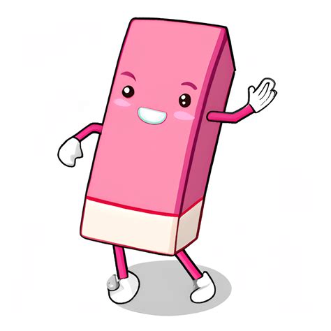 Cute Pink Eraser Character Cartoon · Creative Fabrica