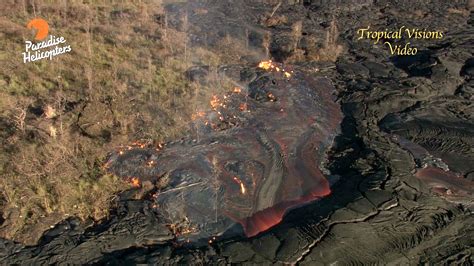 Video Huge Upslope Lava Breakout Filmed During Overflight