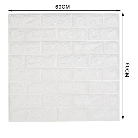 Buy 3d Wall Panels Stickers White Brickself Adhesive Peelandstick Faux