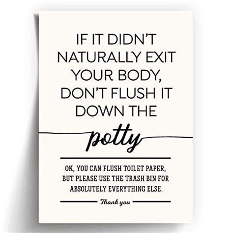 Buy 5x7 Unframed Print Cute Do Not Flush Bathroom Sign Exit Body