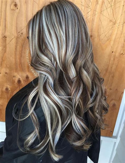 Brown And Silver Balayage Hair Brown Ombre Hair Brown Blonde Hair