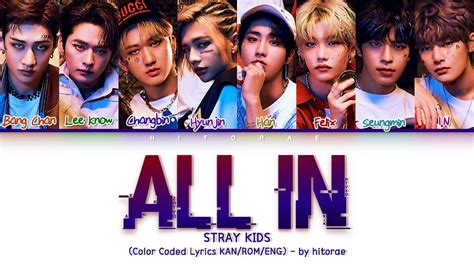Stray Kids All In Color Coded Lyrics Kanromeng Youtube