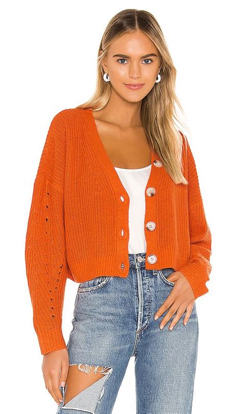 Line And Dot Scarlett Cardigan In Orange Modesens In 2020 Orange