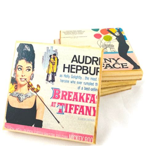 Audrey Hepburn Wooden Drink Coaster Etsy