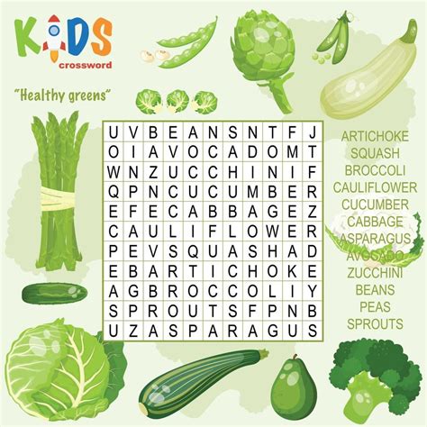 Crucigrama De Búsqueda De Palabras De Verduras Saludables 2171215