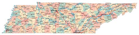 Large Map Of Tennessee With Cities