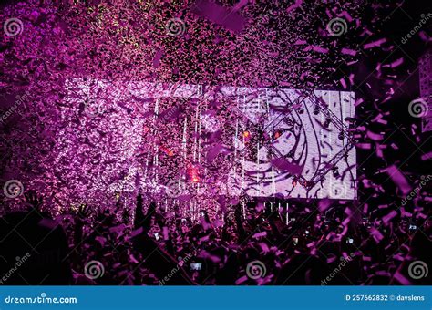 Concert Confetti Blast Stock Photo Image Of Party Cannons 257662832