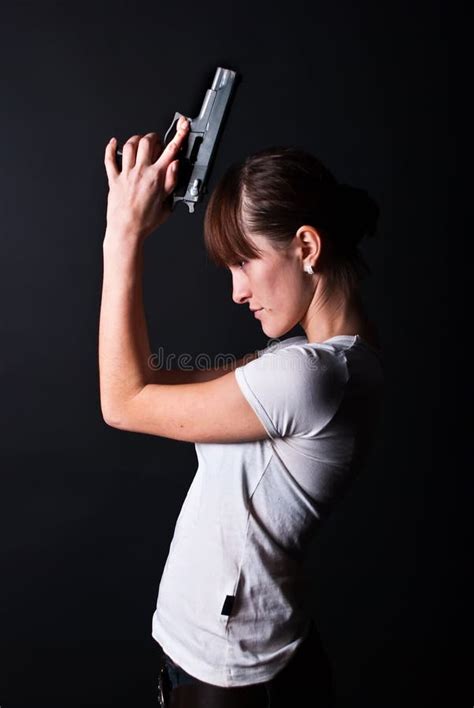 Woman With Gun Stock Image Image Of Danger Hand Symbol 16412493
