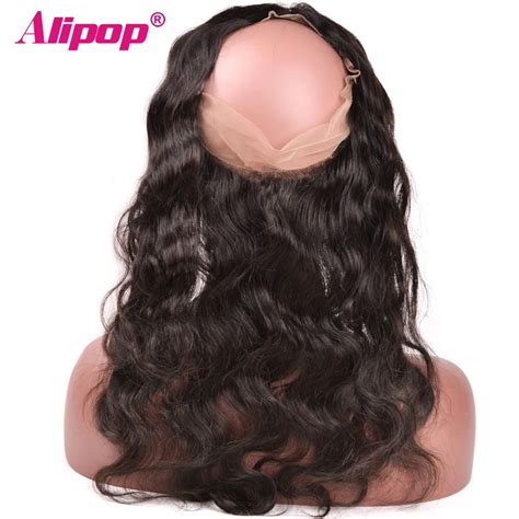 ALIPOP Pre Plucked Lace Frontal Closure With Baby Hair Brazilian Body Wave Remy Human Hair