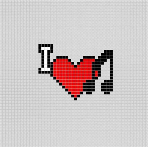 I Love Music Pixel Art Patterns Bordados En Punto Cruz Punto De