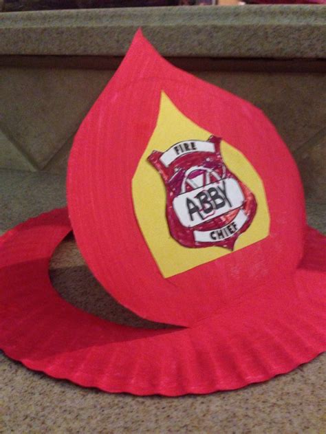 Fireman Hat From Paper Plate Firefighter Crafts Fireman Crafts
