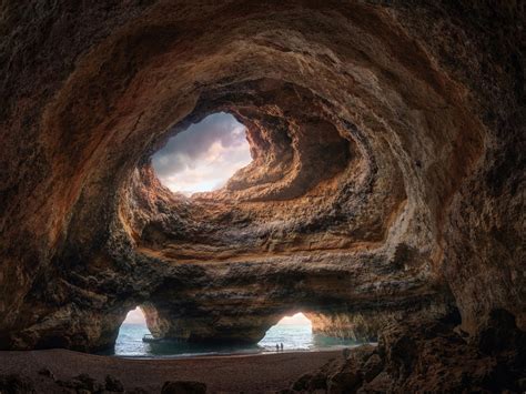 Wallpaper Grotto Rocks Hole Sea Nature Landscape 2560x1600 Hd